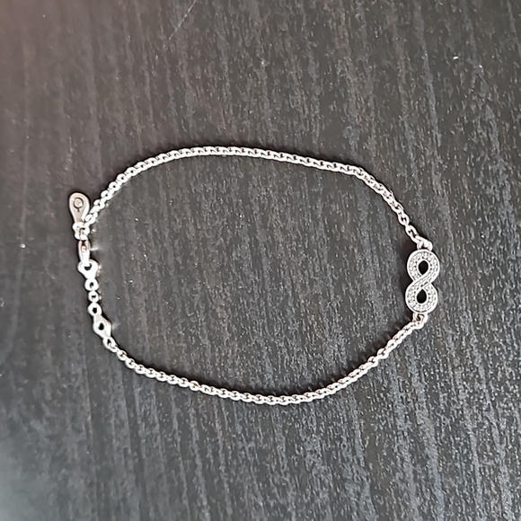 Pandora Sterling Silver Pave Infinity Chain Link Bracelet - Picture 1 of 16